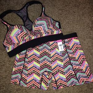 matching sports bra and shorts bundle.