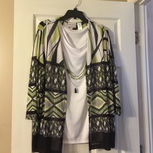 Silk shell with Cardigan