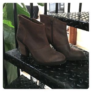 Jessica Simpson Faux Suede Brown Ankle Booties