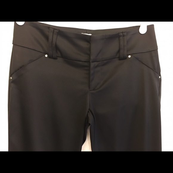 Cache shiny black pant with rhinestones Sz 6 - Picture 1 of 4