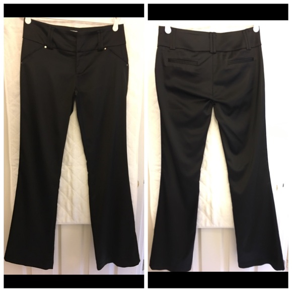 Cache shiny black pant with rhinestones Sz 6 - Picture 2 of 4