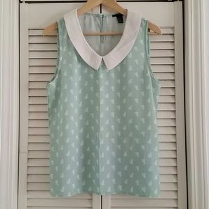 Forever 21 Woven Top with Cats Print