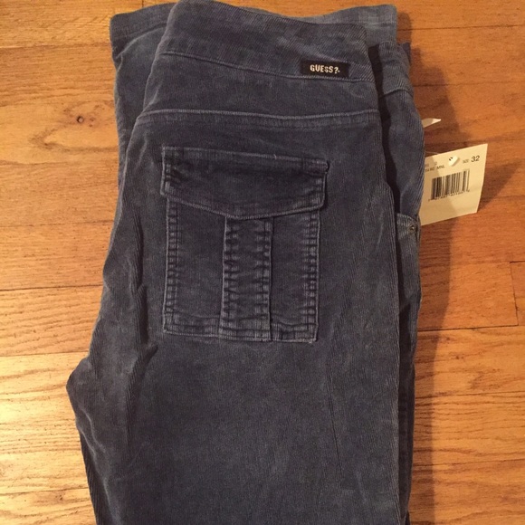 Grey/blue Guess flared corduroys