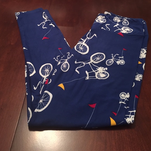 BNWT LuLaRoe OS leggings - blue bicycles!