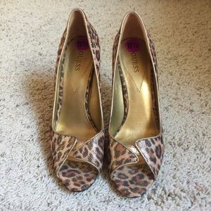 Guess leopard print heels