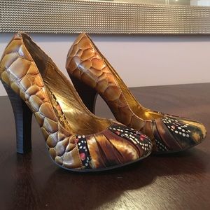 Naughty Monkey snake skin heels
