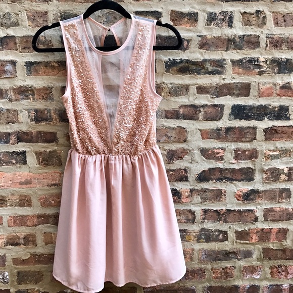 Blush Sparkle Party Dress