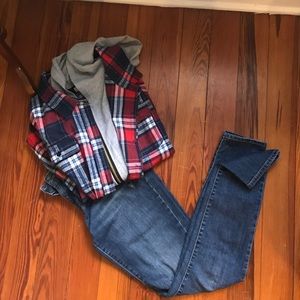 Plaid button up shirt!