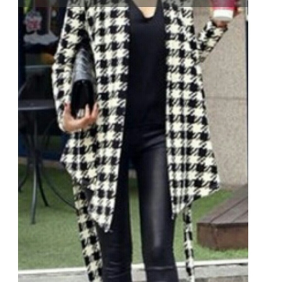 NEW ARRIVAL-> Soft Houndstooth Pattern Cardigan - Picture 2 of 3