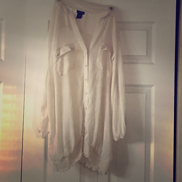 Torrid Cream chiffon blouse