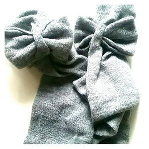 Grey Leg Warmers with Bowtie