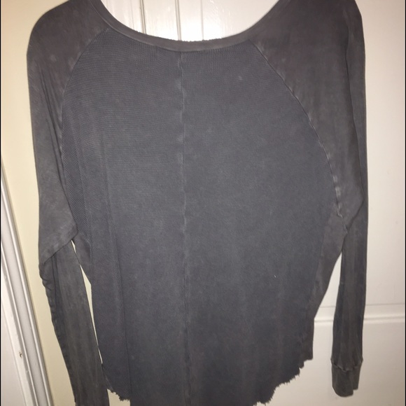 Free People grey waffle print sweater - Picture 3 of 3