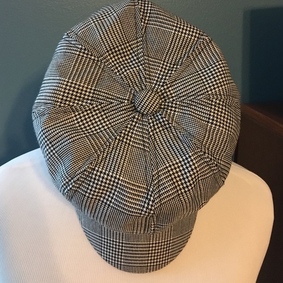 Black and White Newsboy Hat