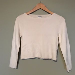 NWT Club Monaco cropped cream colored sweater