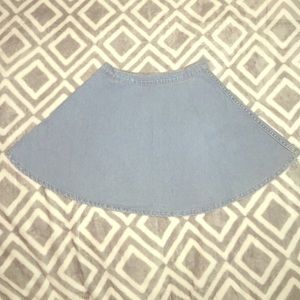 Mini denim skirt.