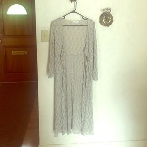 Long grey Cabi lace duster