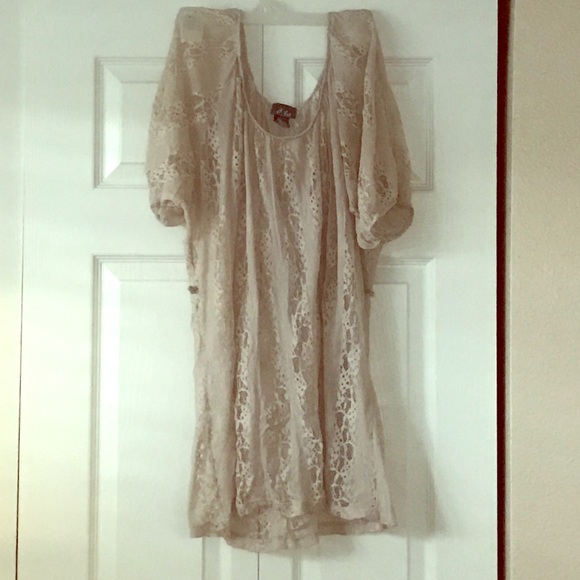 Lace dark cream colored blouse