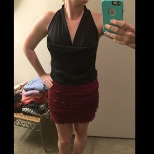 Bebe cowl neck racerback tank