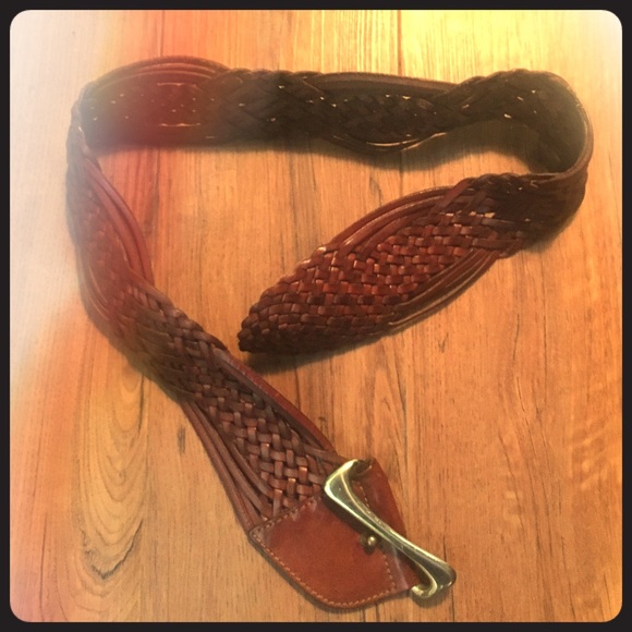 Brown waist leather belt