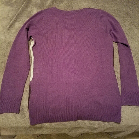 Ny&co Purple Argyle V-neck Sweater - Picture 4 of 4