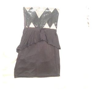 LuPin Apparel black and silver sequin mini dress