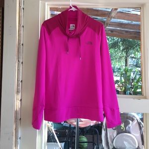 Pink north face cowl neck long shirt