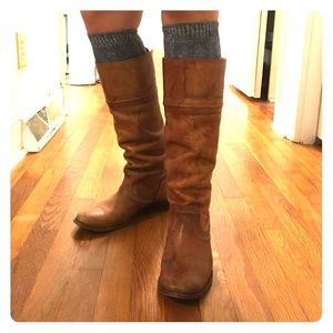 FRYE Slouch Boots - Cognac