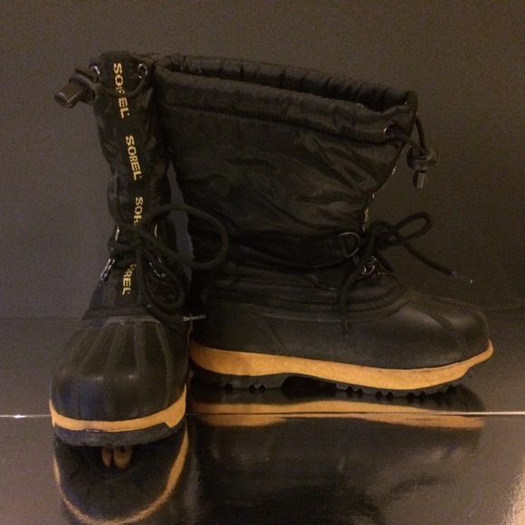 Sorel Black & Yellow Children's Winter Boots