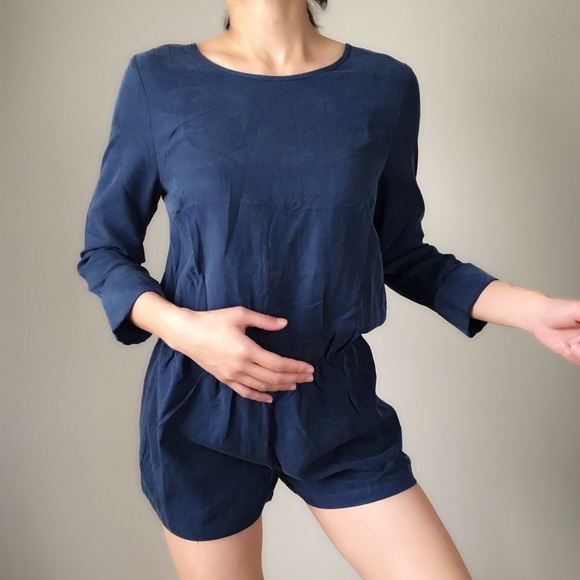 LAST 1 - Suede Pocketed Romper - Picture 2 of 4