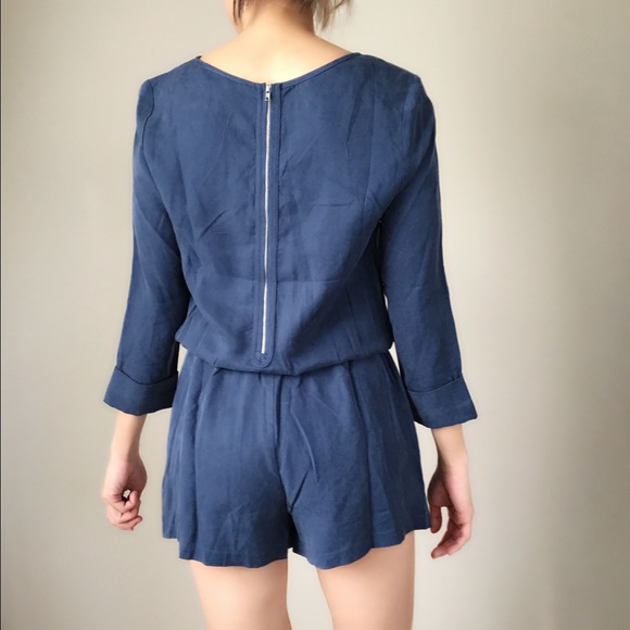 LAST 1 - Suede Pocketed Romper - Picture 3 of 4