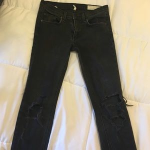 Rag & Bone Distressed Gray Skinny Jeans Sz 27