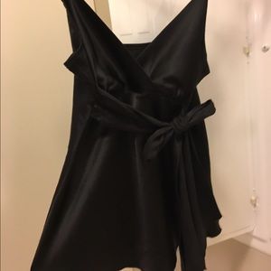 Black silk camisole with bow