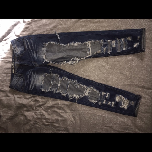 Machine Distressed Jeans