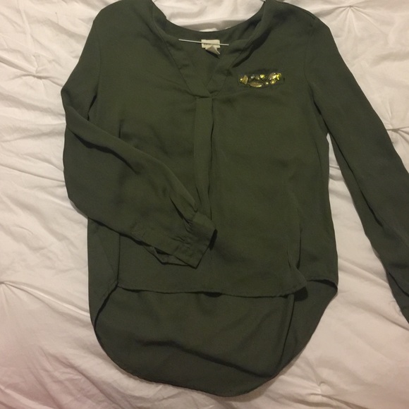 H&M Conscious Collection Olive Green Blouse