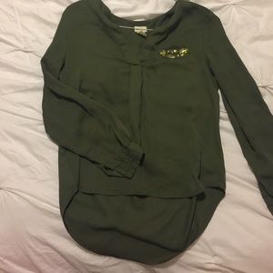 H&M Conscious Collection Olive Green Blouse