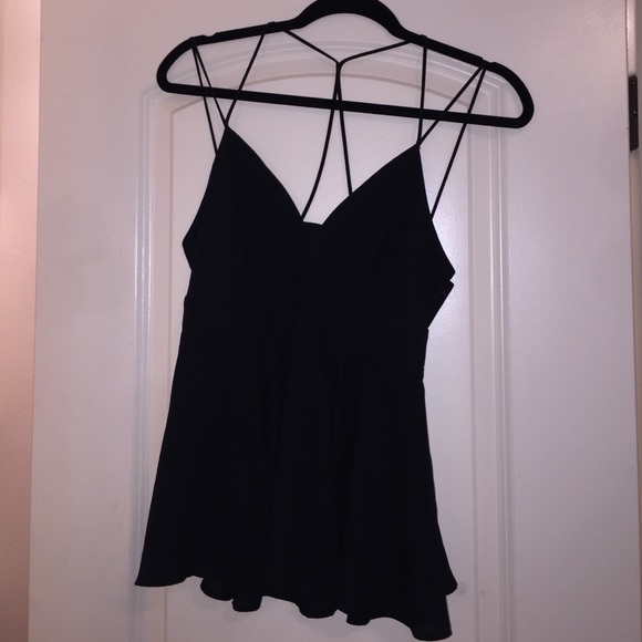 Express- Black Strappy Top