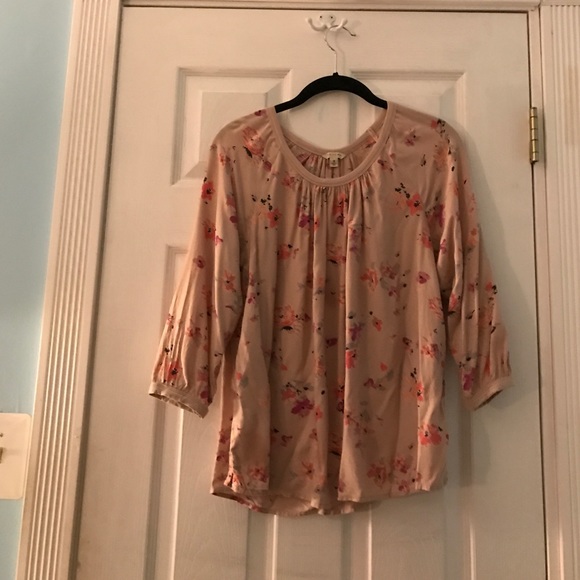 Sonoma Peach and Floral Blouse