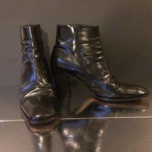 Via Spiga Black Leather Ankle Boots