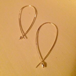 Stella&Dot Hammered Wire Small Hoops - Silver