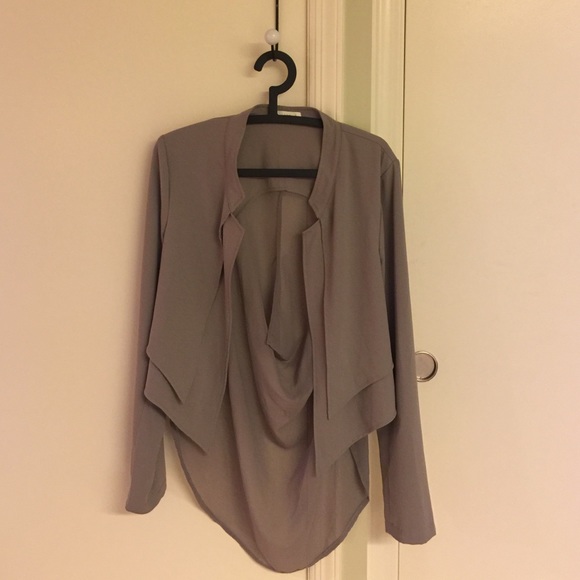 Grey Blazer with Cowl Backing