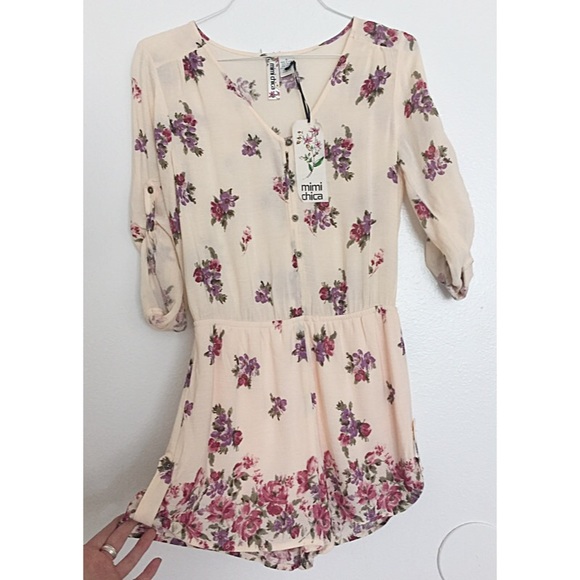 Long sleeve floral romper