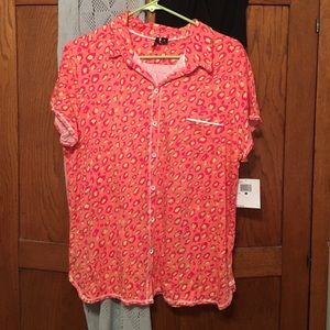 Kensie XL pajama short set NWT neon leopard print