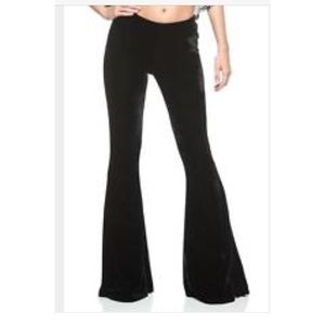Velvet black flared pants