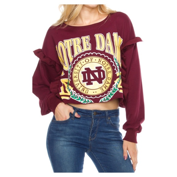 notre dame cropped sweatshirt