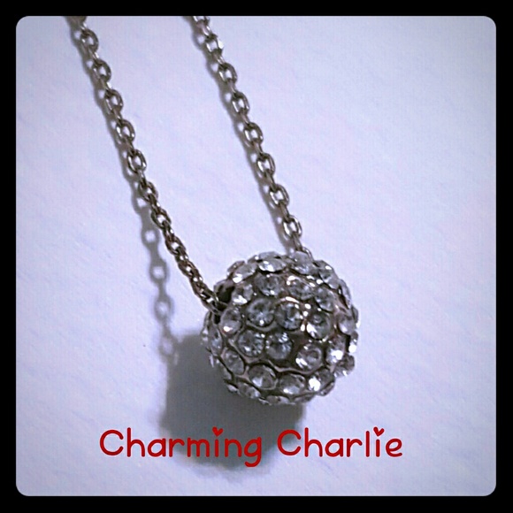 Charming charlie round diamond gold tone necklace