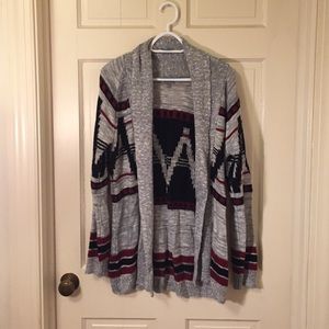 Women's Knit Tribal Print Cardigan