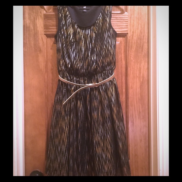 iz Byer Black dress with gold/silver
