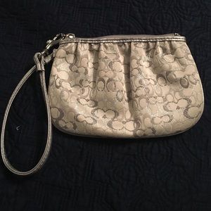 Silver Coach wristlet