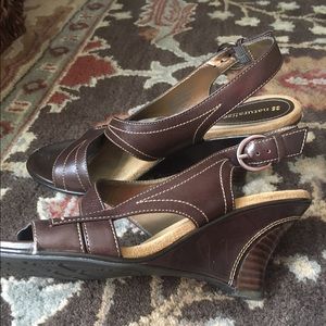 Naturalizer leather, wedge sandals, size 7.5