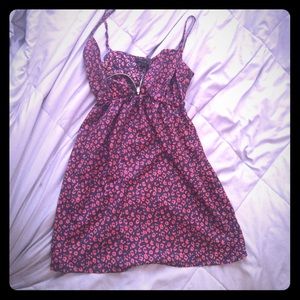 Blue and orange cheetah print mini dress